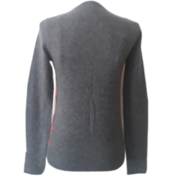 Halogen Gray Cashmere Sweater  Pink Geometric Design - Size XS Pullover Sweater - Picture 2 of 12